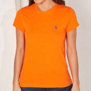 Ralph Lauren Sport Woman Crew Neck Logo T-Shirt Size M Orange